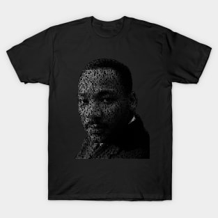 Martin Luther King Jr. word portrait using his famous speech T-Shirt